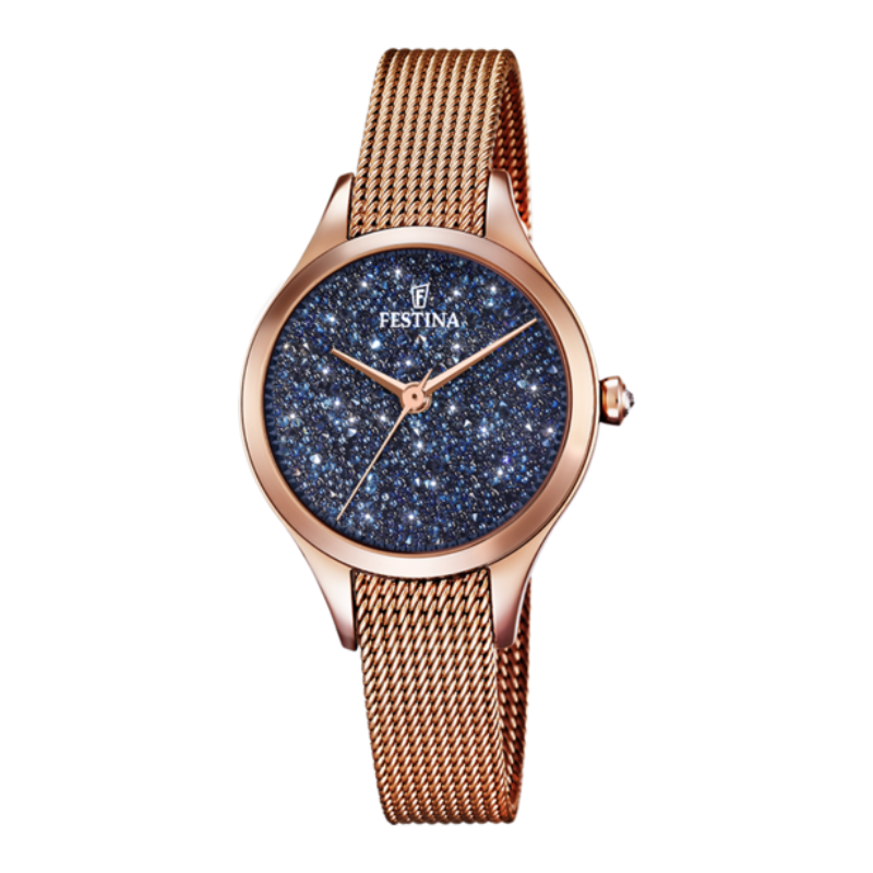 Orologio Festina Lady 32 Mm Pvd Oro Rosa Braccialato Maglia Milanese