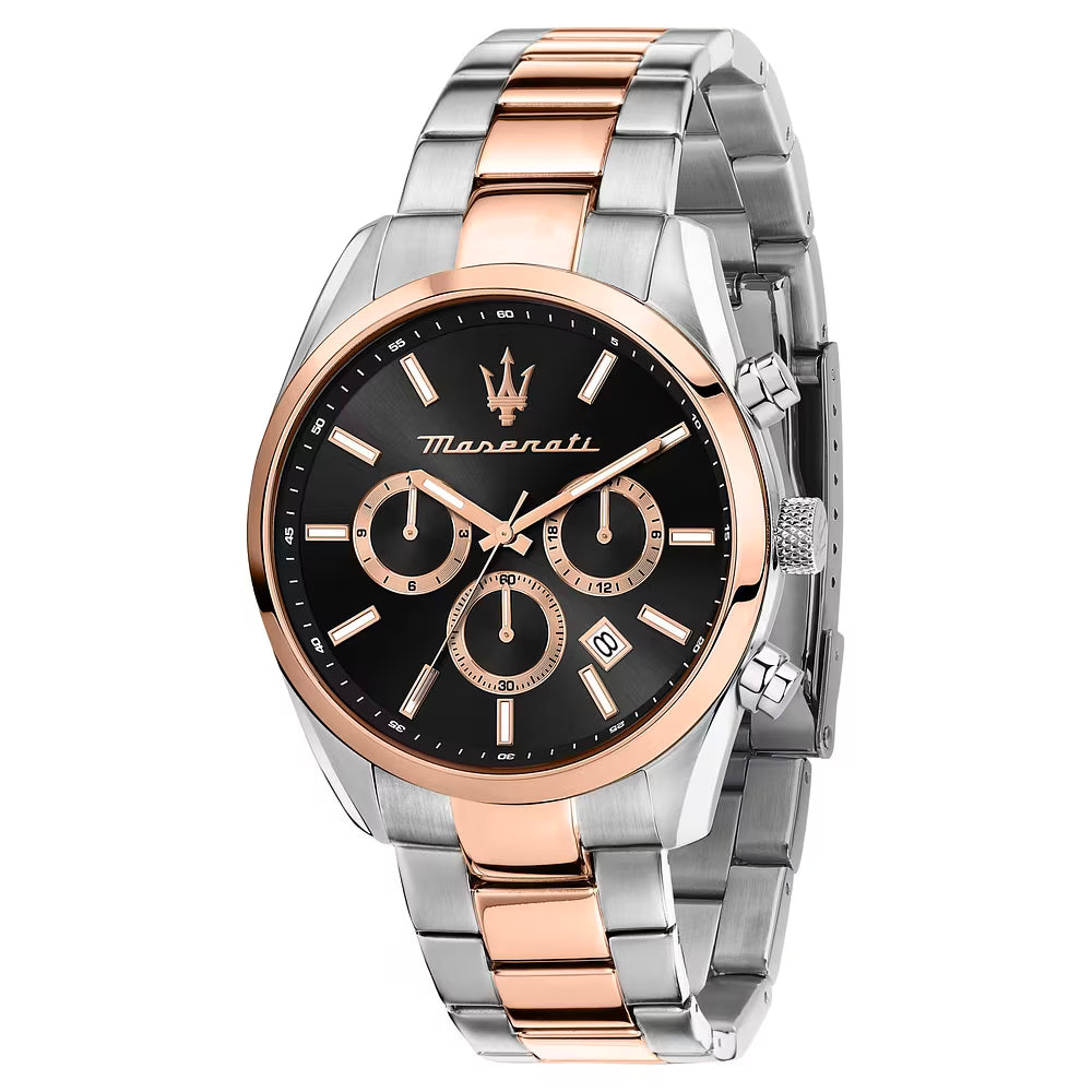 Orologio Maserati Attrazione Multifunzione 43 Mm Braccialato Bicolore Acciaio/Pvd Oro Rosa