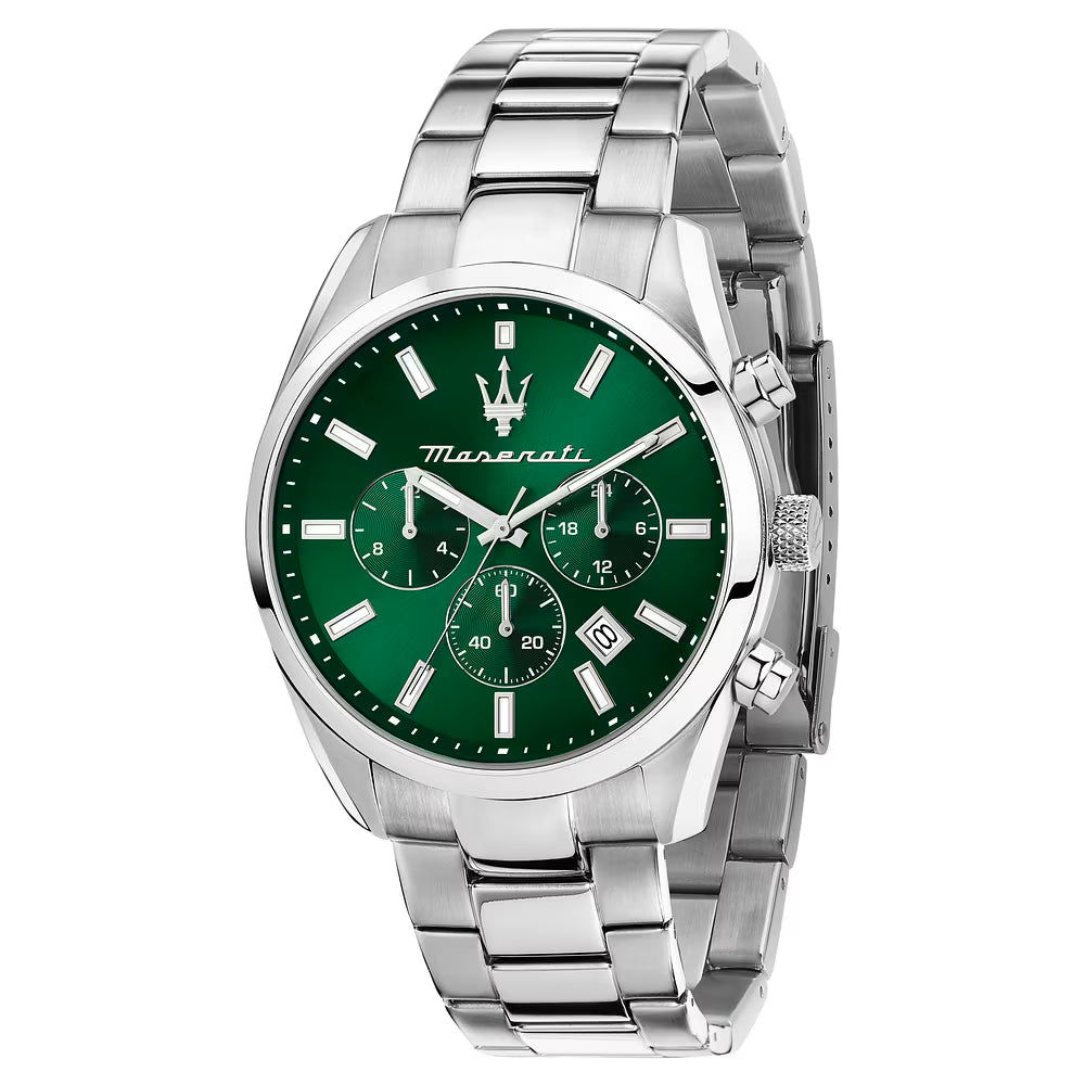 Orologio Maserati Attrazione Multifunzione 43 Mm Acciaio Braccialato Verde