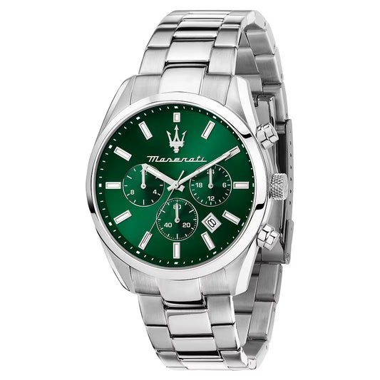 Orologio Maserati Attrazione Multifunzione 43 Mm Acciaio Braccialato Verde