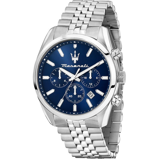 Orologio Maserati Attrazione Chrono 43 Mm Acciaio Braccialato Blu