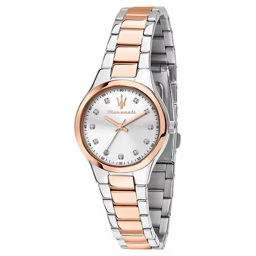 Orologio Maserati Attrazione 30 Mm Acciaio/Pvd Oro Rosa Braccialato Silver