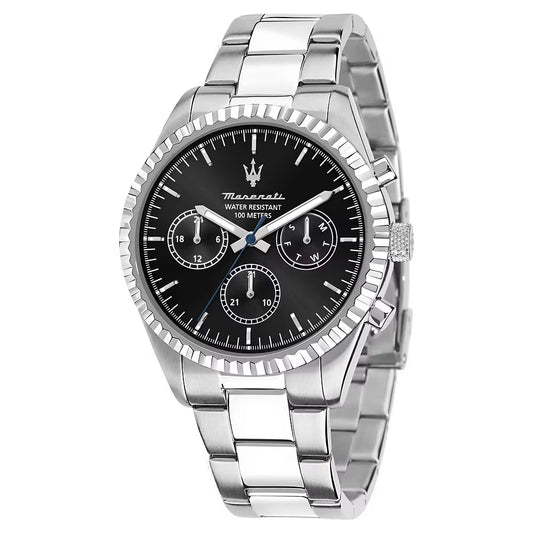 Orologio Maserati Competizione Multifunzione 43 Mm Acciaio Braccialato Nero
