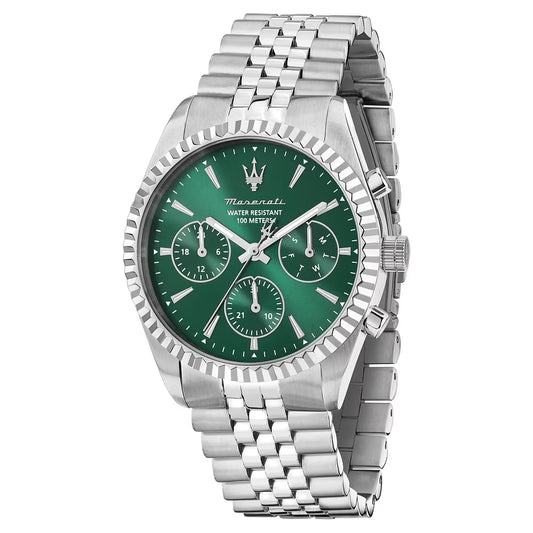 Orologio Maserati Competizione Chrono 41 Mm Acciaio Braccialato Verde