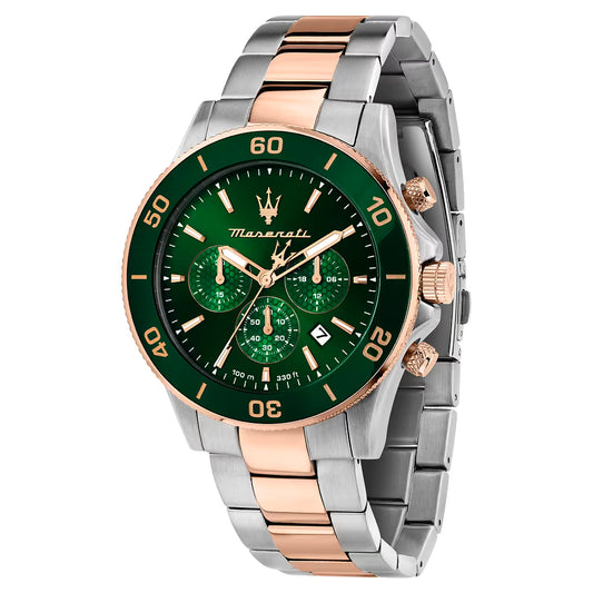 Orologio Maserati Competizione Chrono 43 Mm Acciaio Braccialato Bicolore