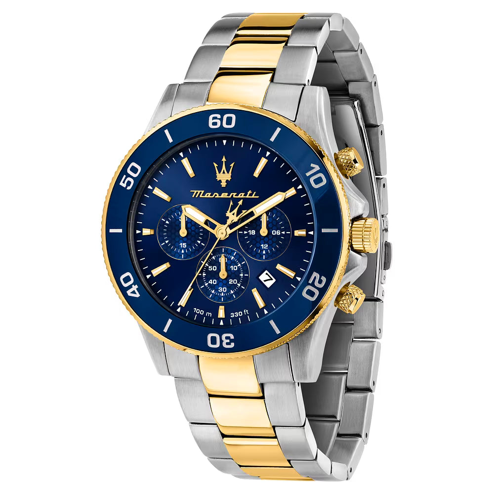 Orologio Maserati Competizione Chrono 43 Mm Acciaio Braccialato Bicolore