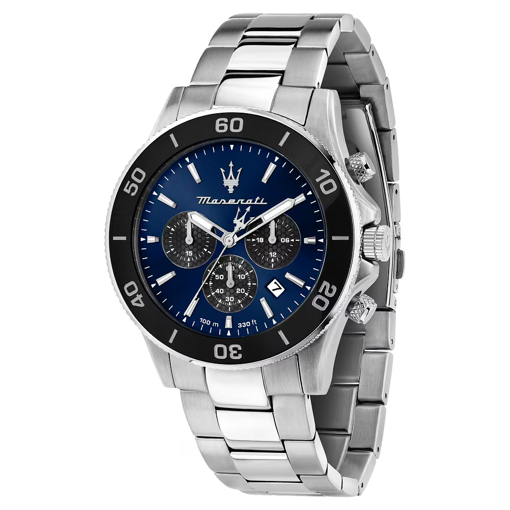 Orologio Maserati Competizione Chrono 43 Mm Acciaio Braccialato Blu/Nero
