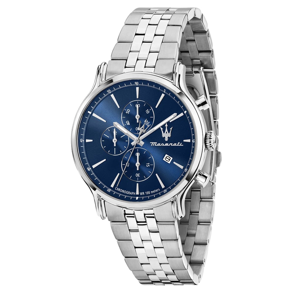Orologio Maserati Epoca Slim Chrono 40 Mm Acciaio Braccialato Blu