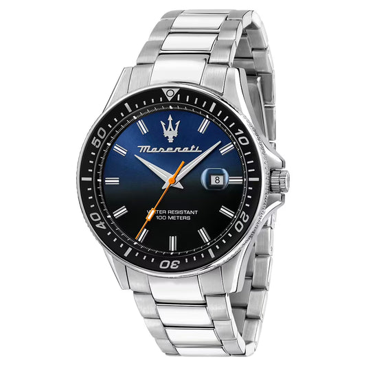 Orologio Maserati Sfida 44 Mm Acciaio Braccialato Nero/Blu