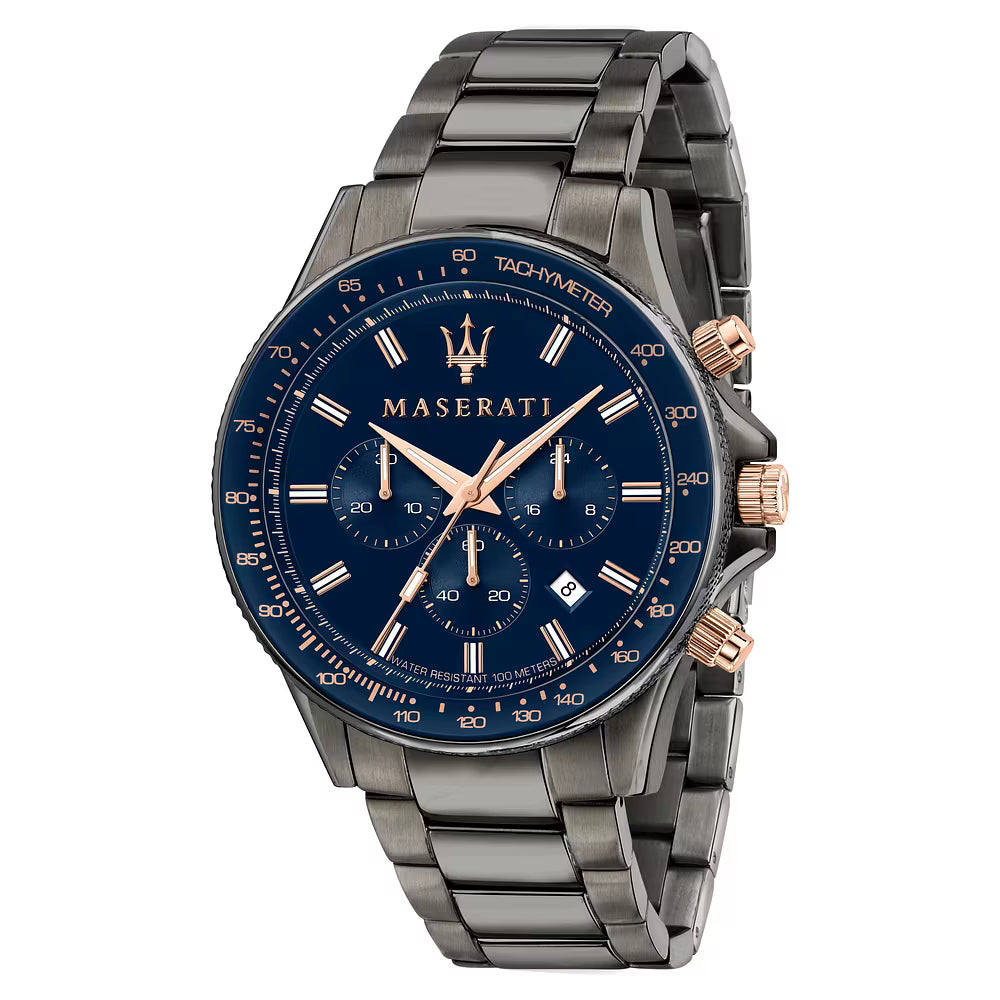 Orologio Maserati Sfida Chrono 44 Mm Pvd Nero Braccialato