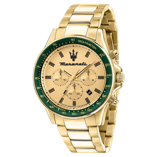 Orologio Maserati Time Sfida Chrono 44 mm Pvd Oro Braccialato