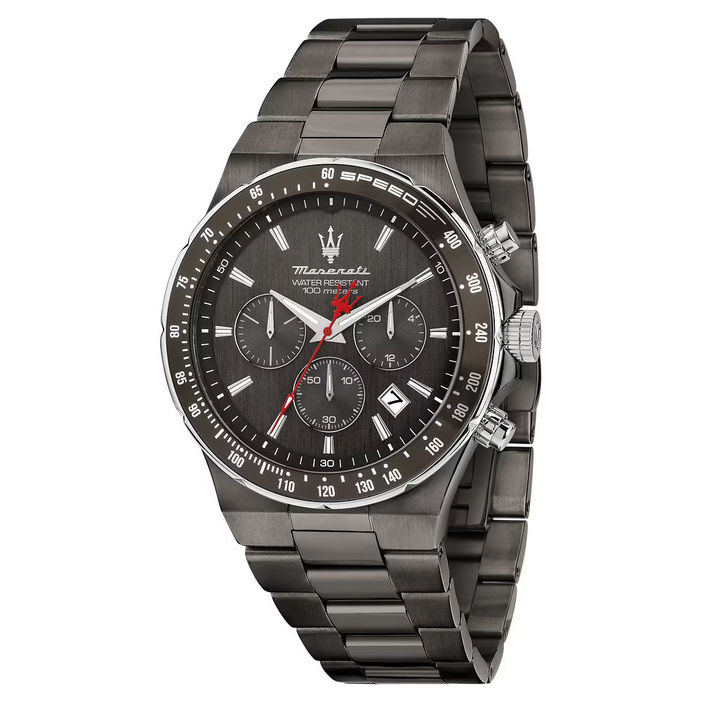 Orologio Maserati Sfida Chrono 41 Mm Pvd Grigio Braccialato Quadrante Grigio