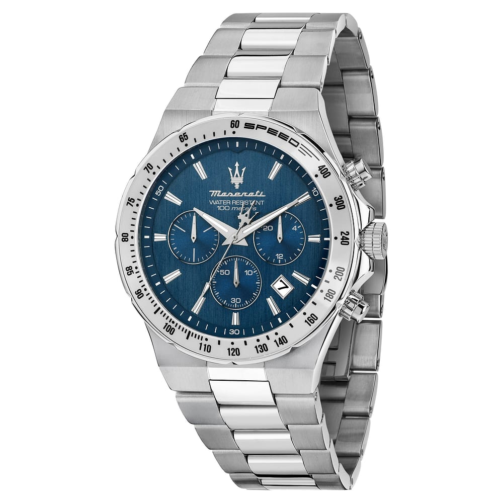 Orologio Maserati Sfida Chrono 41 Mm Acciaio Braccialato Blu