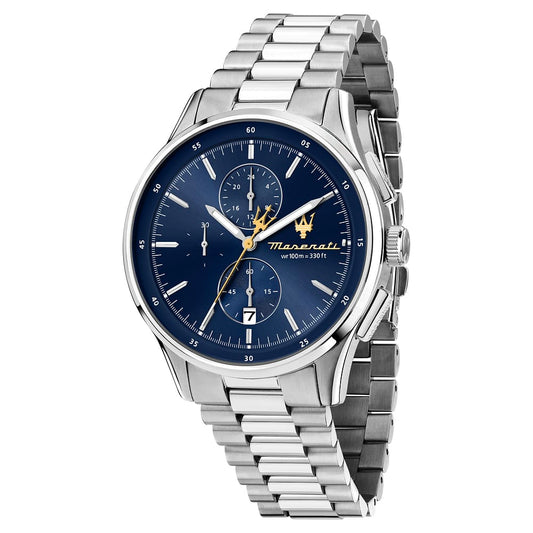 Orologio Maserati Time Sorpasso Chrono 42 mm Acciaio Braccialato Blu