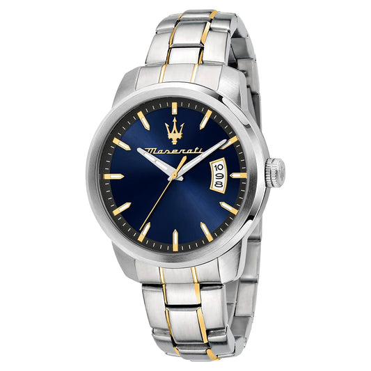 Orologio Maserati Time Successo 42 mm Acciaio Pvd Oro Braccialato Blu/Grigio