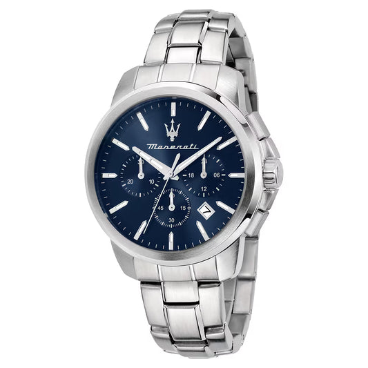 Orologio Maserati Successo 42 Mm Chrono Acciaio Braccialato Blu