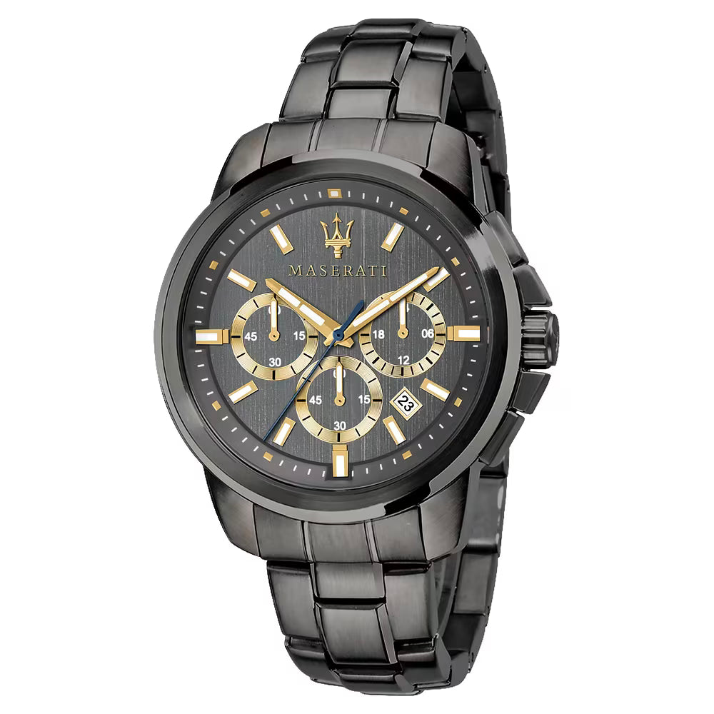 Orologio Maserati Time Successo Chrono 44 mm Acciaio Brunito Braccialato