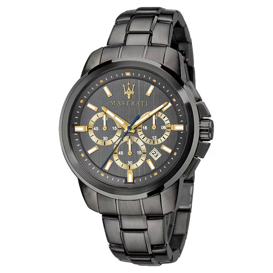 Orologio Maserati Time Successo Chrono 44 mm Acciaio Brunito Braccialato