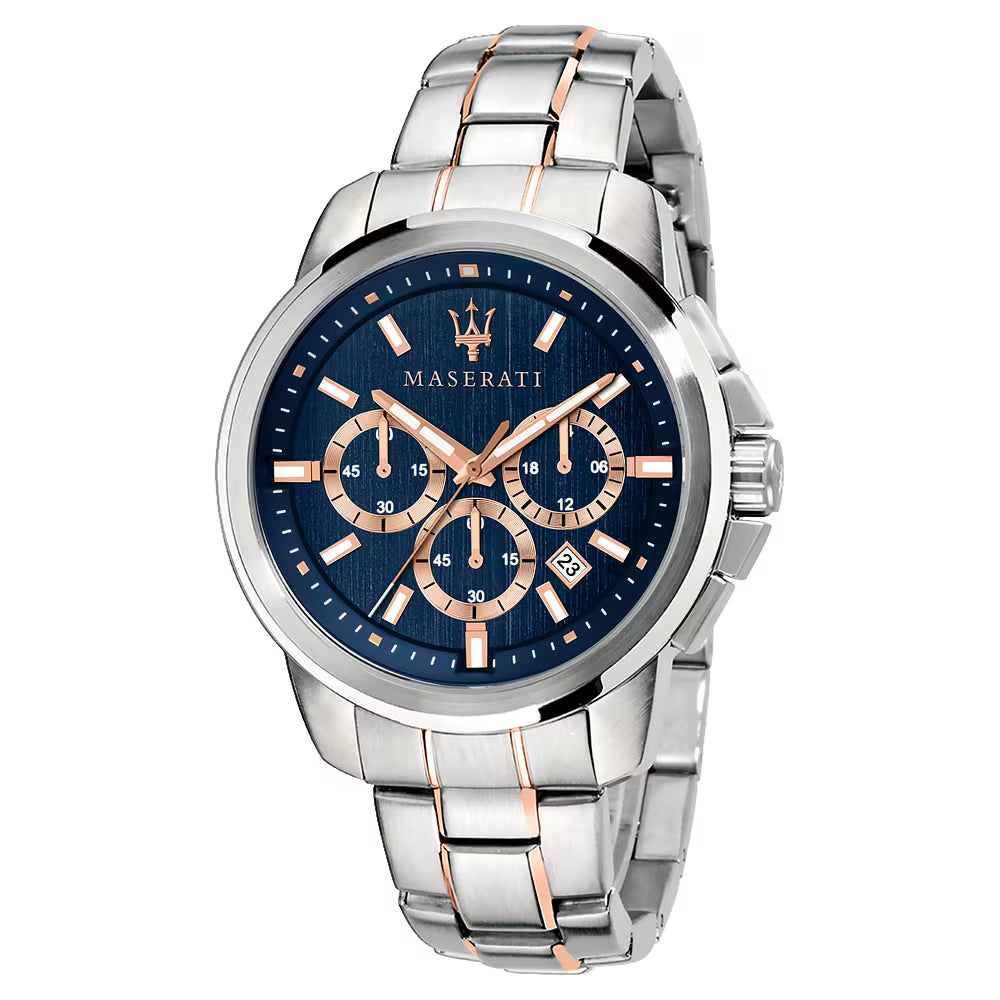 Orologio Maserati Successo Chrono 44 Mm Acciaio Braccialato Bicolore