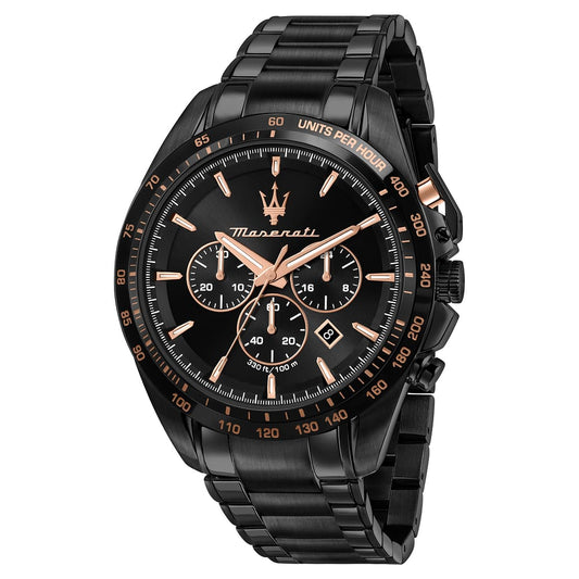Orologio Maserati Time Traguardo Chrono 45 mm Pvd Nero Braccialato