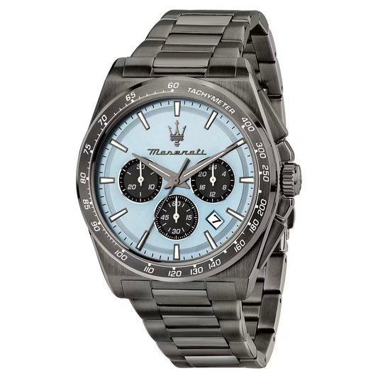 Orologio Maserati Velocità 43 mm Chrono Acciaio Pvd Dark Gun Braccialato Quadrante Blu