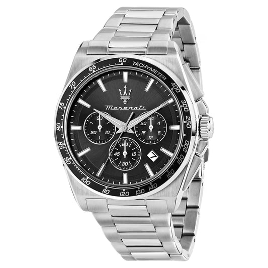 Orologio Maserati Velocità 43 mm Chrono Acciaio Braccialato Quadrante Nero