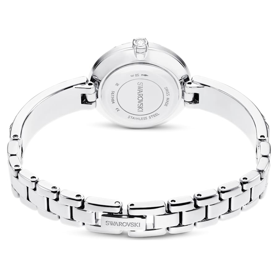 Orologio Swarovski Matrix bangle Fabbricato in Svizzera, Bracciale in cristallo, Bianco, Acciaio inossidabile