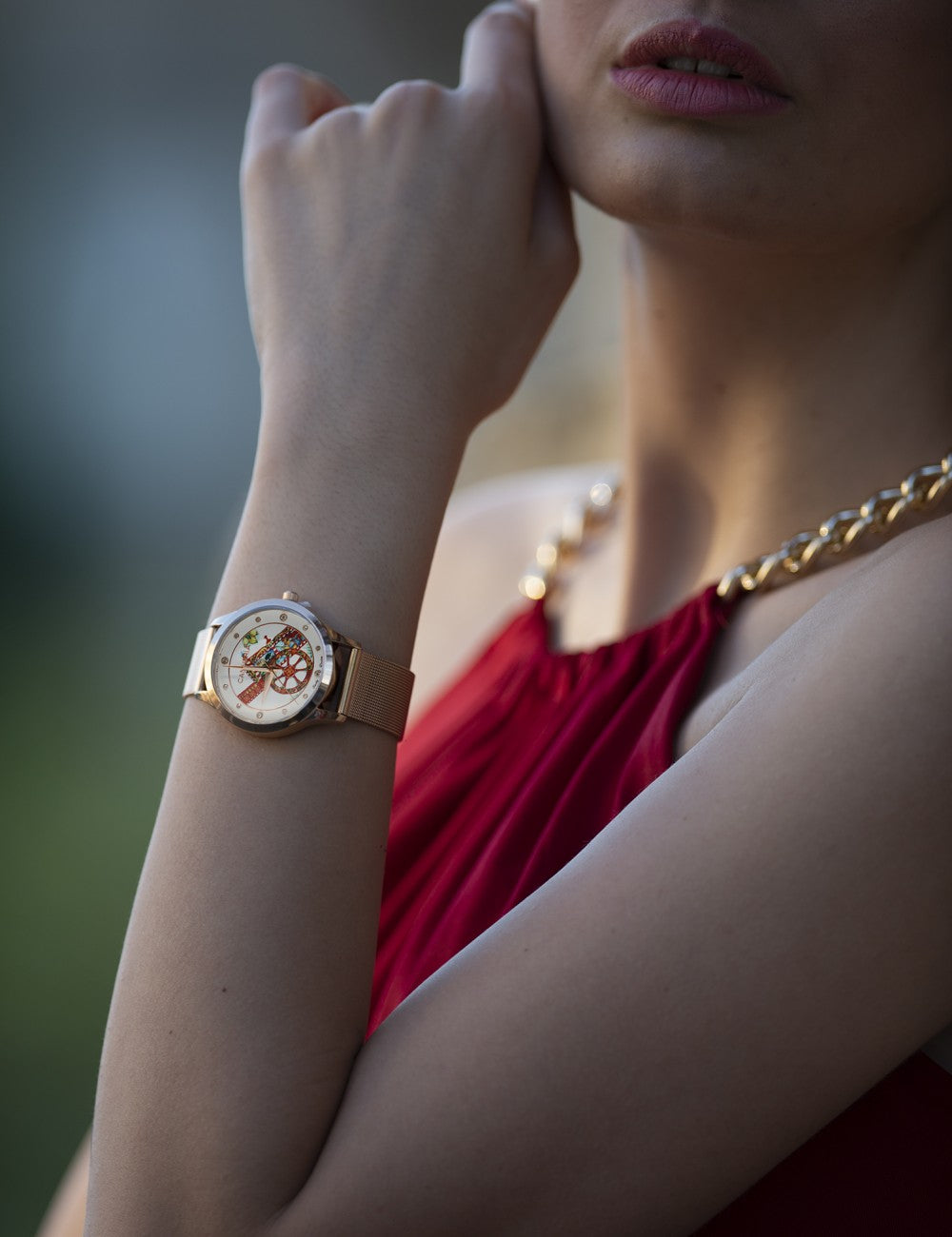 Orologio Camurria U Carrettu Lady 37 mm Pvd Oro Rosa Braccialato Maglia Milanese
