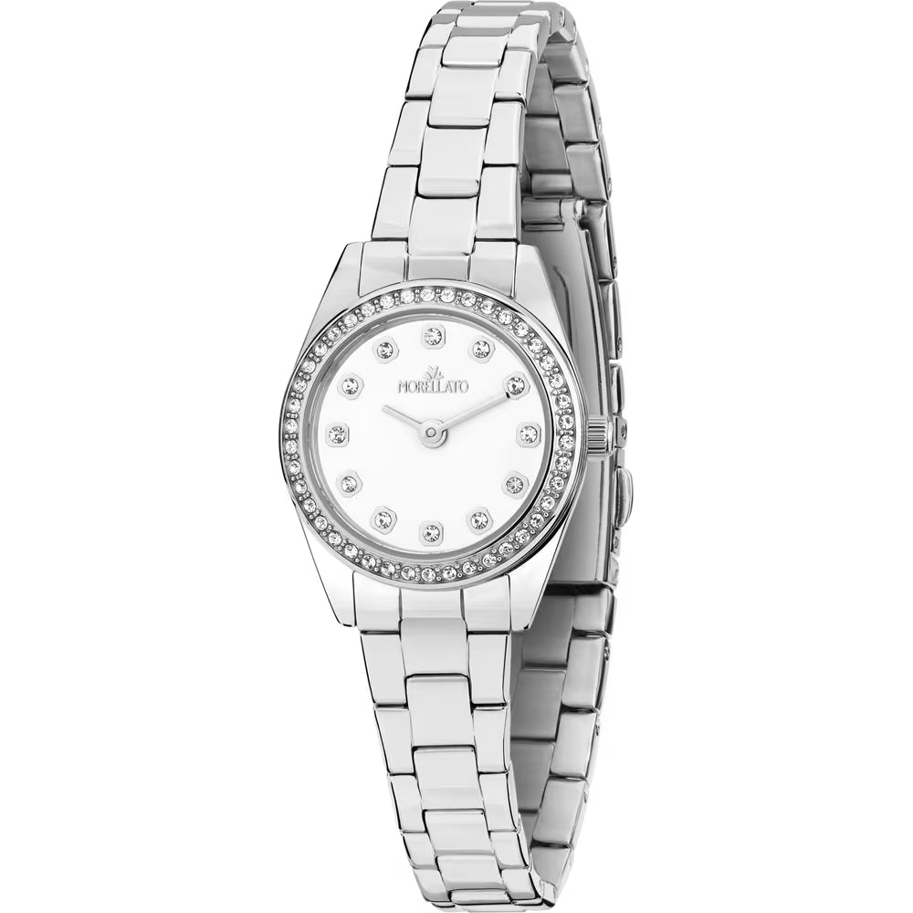 Orologio Morellato Magia Lady Strass 24 Mm Acciaio Braccialato Bianco