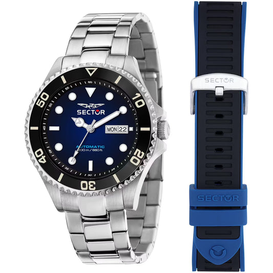 Confezione Spaeciale Orologio Sector 230 Automatic 43 mm Acciaio Braccialato + Cinturino in Silicone