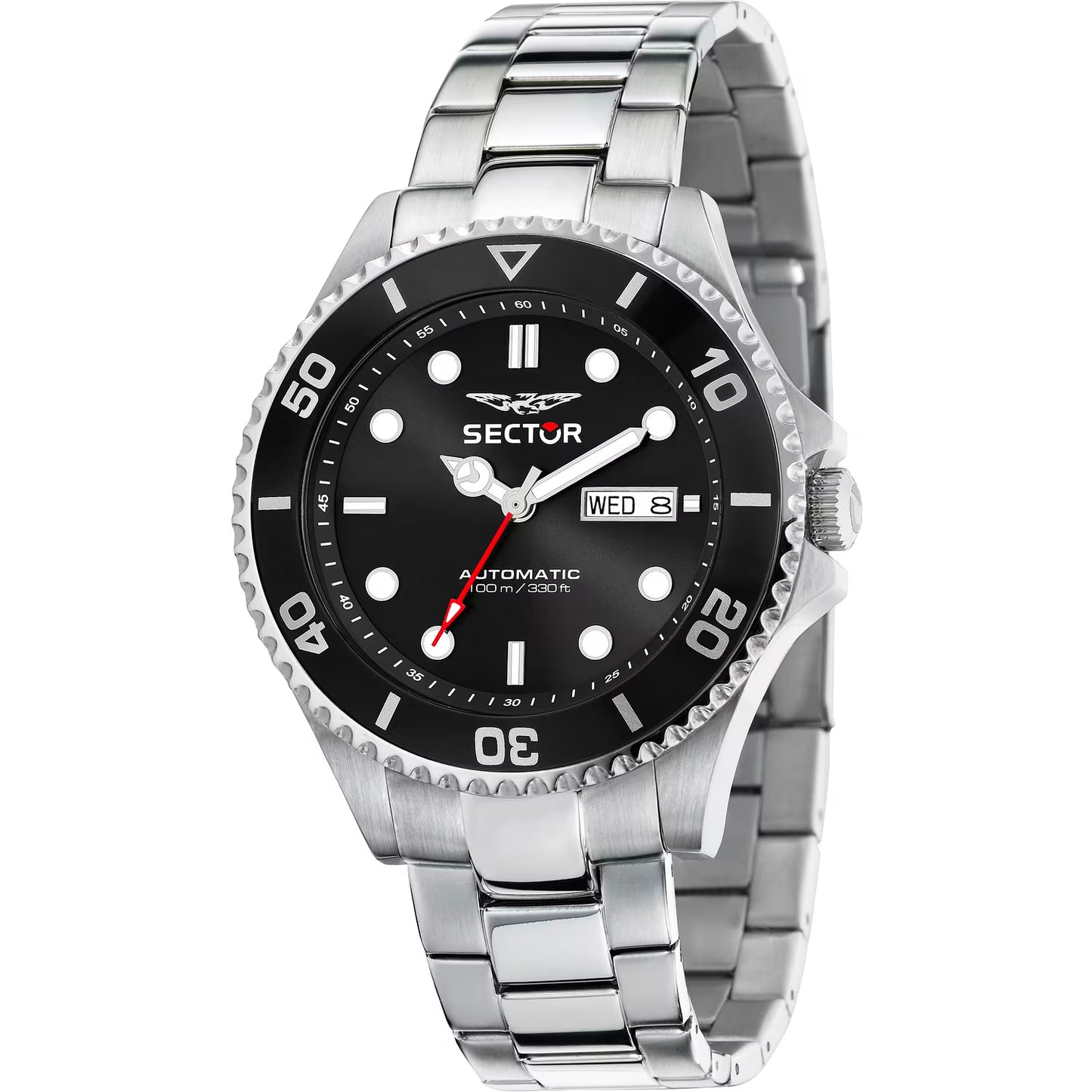 Orologio Sector 230 Automatico 43 mm Acciaio Braccialato Nero