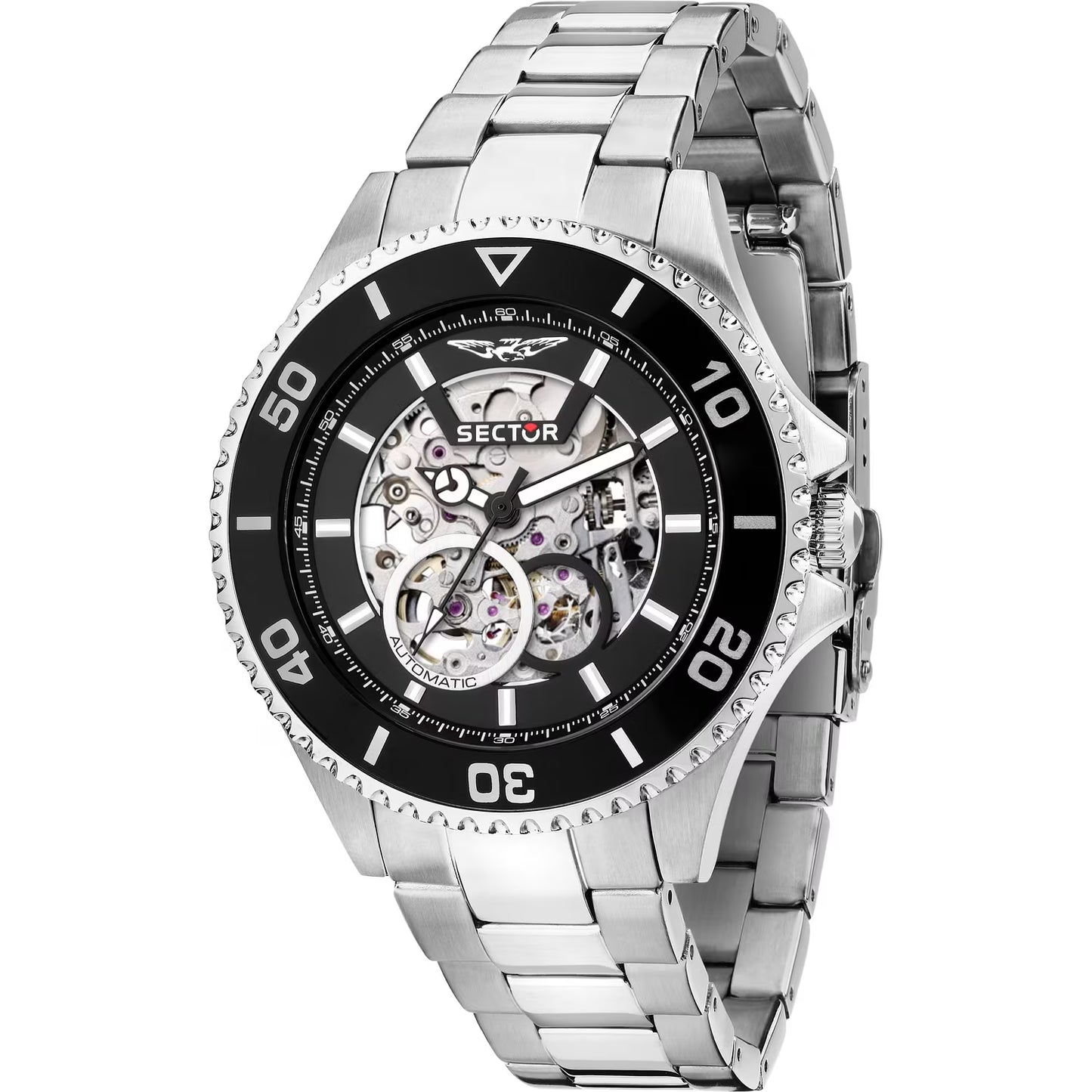 Orologio Sector 230 Automatico 43 Mm Acciaio Braccialato Quadrante Scheletrato