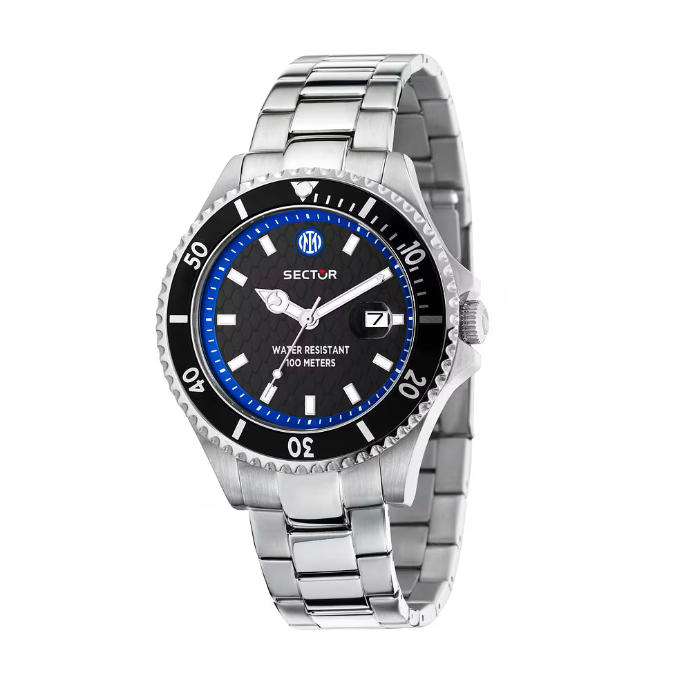 Orologio Sector 230 Inter 43 Mm Acciaio Braccialato Nero/Blu
