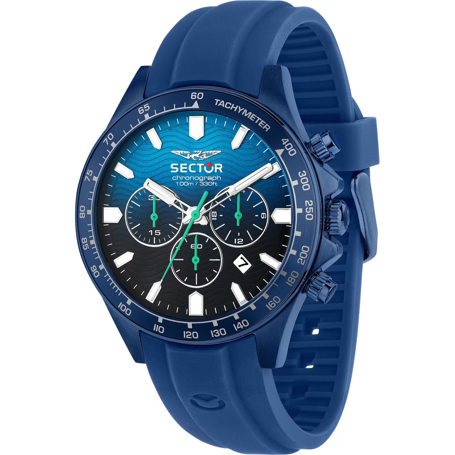 Orologio Sector 230 Water Chrono 43 Mm Pvd Blu Gomma Quadrante Azzurro/Blu