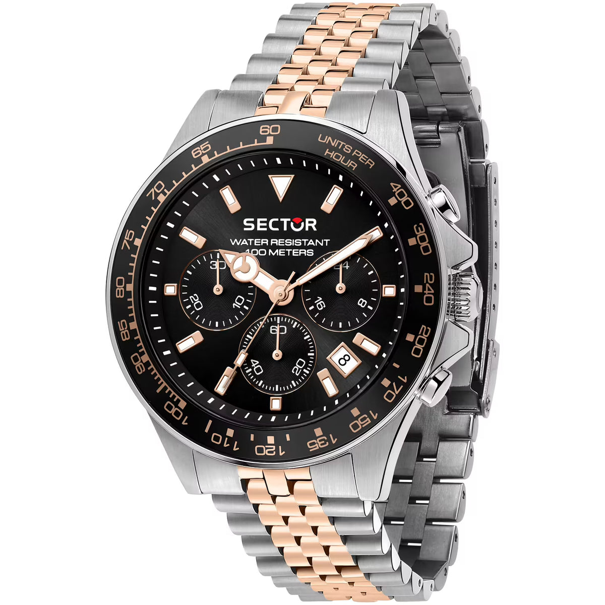 Orologio Sector 230 Chrono 43 Mm Acciaio Braccialato Acciaio/Pvd Oro Rosa