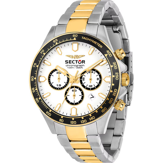 Orologio Sector 230 43 Mm Chrono Acciaio Braccialato Quadrante Bianco