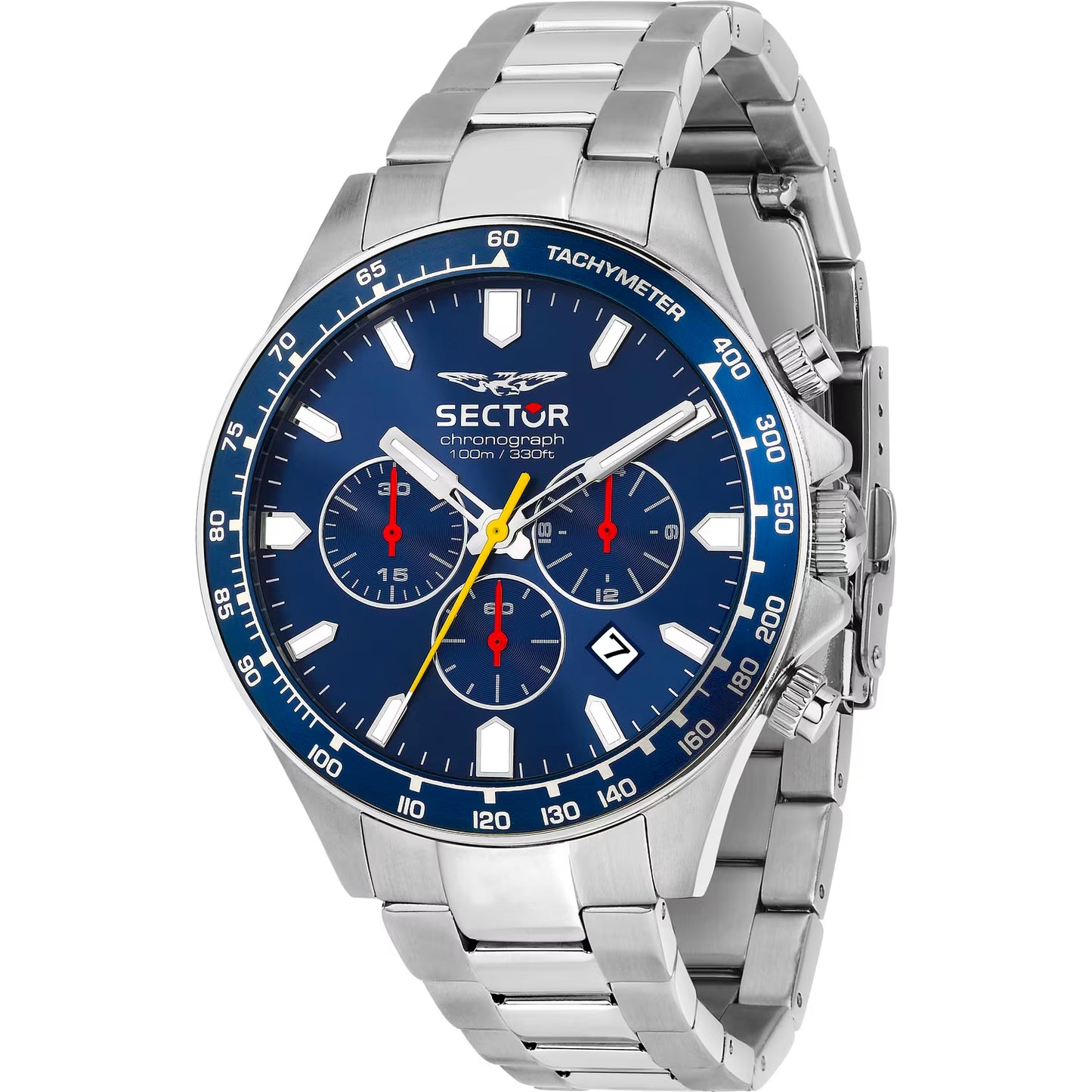 Orologio Sector 230 43 Mm Chrono Acciaio Braccialato Quadrante Blu
