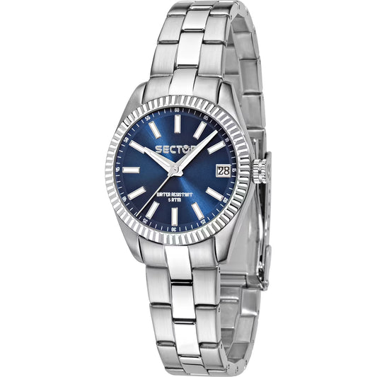 Orologio Donna Sector 240 32 Mm Lady Acciaio Braccialato Blu