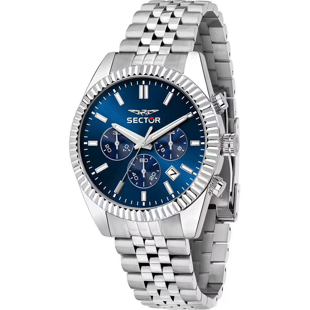 Orologio Sector 660 Chrono 41 mm Acciaio Braccialato Blu