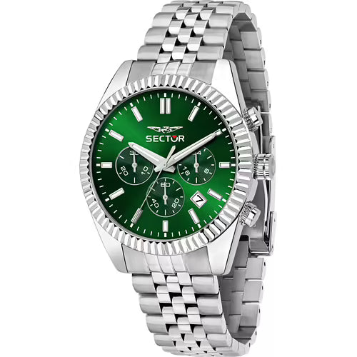 Orologio Sector 660 Chrono 41 Mm Acciaio Braccialato Verde