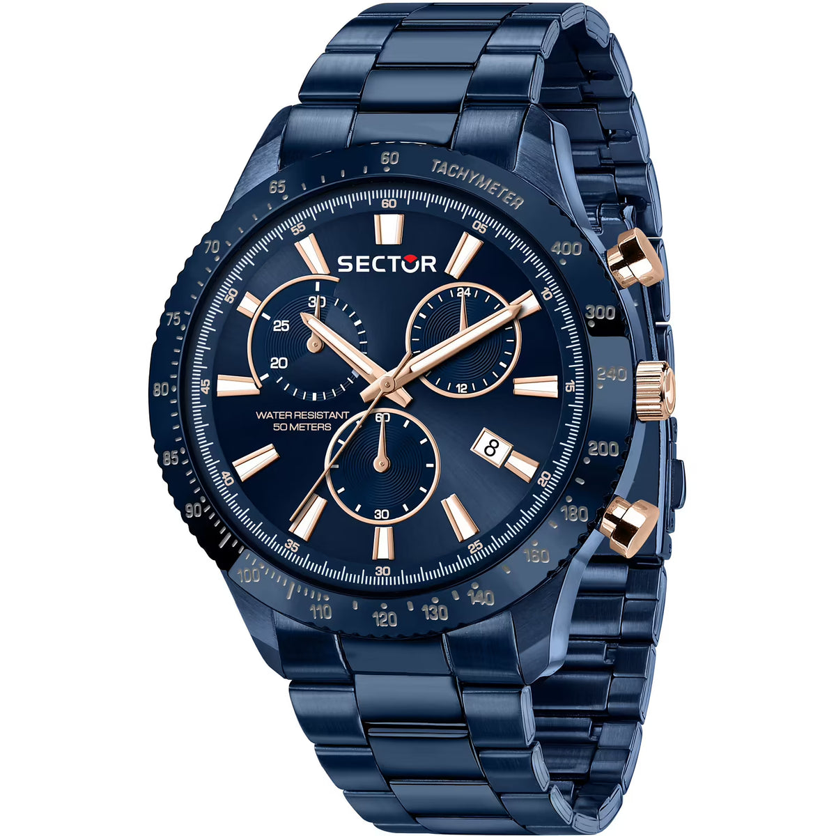 Orologio Sector 270 Chrono 45 Mm Pvd Blu Braccialato