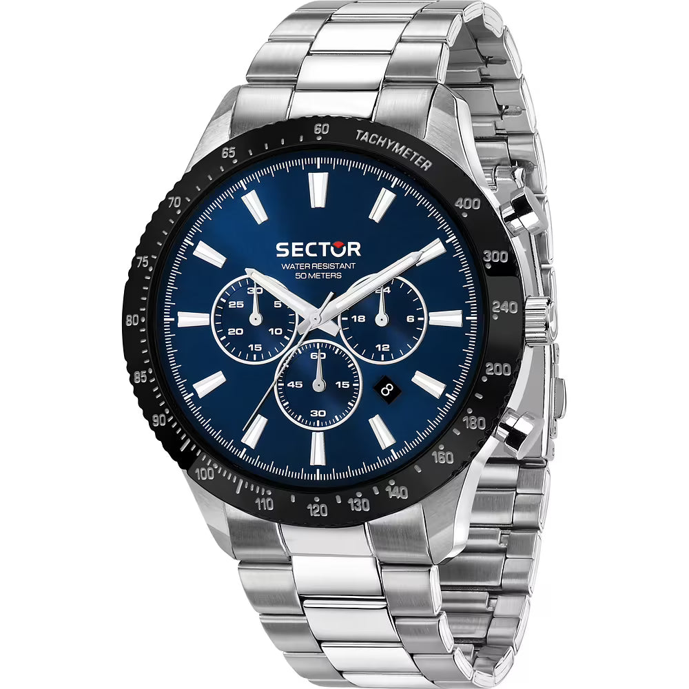 Orologio Sector 270 Chrono 45 Mm Acciaio Braccialato Blu