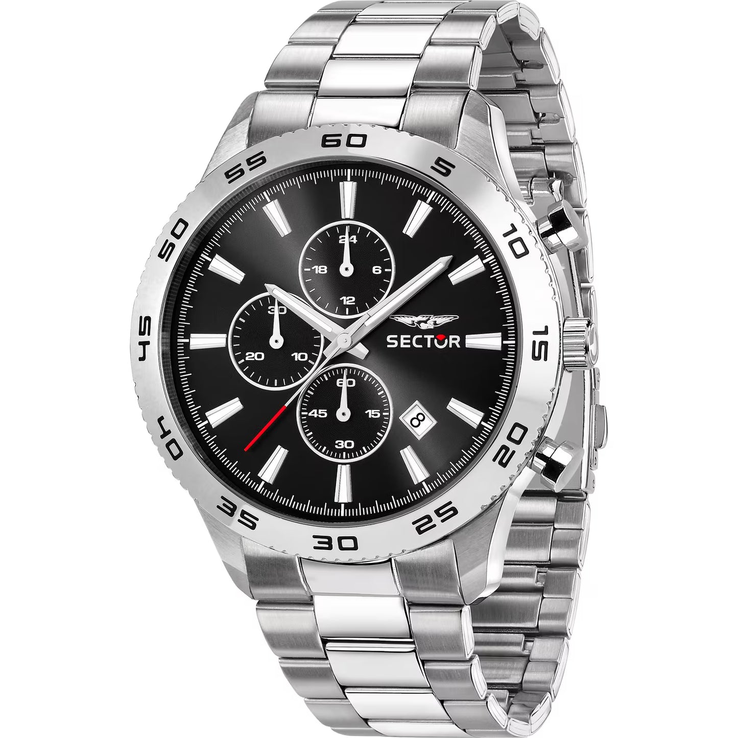 Orologio Sector 270 45 Mm Chrono Acciaio Braccialato Quadrante Nero