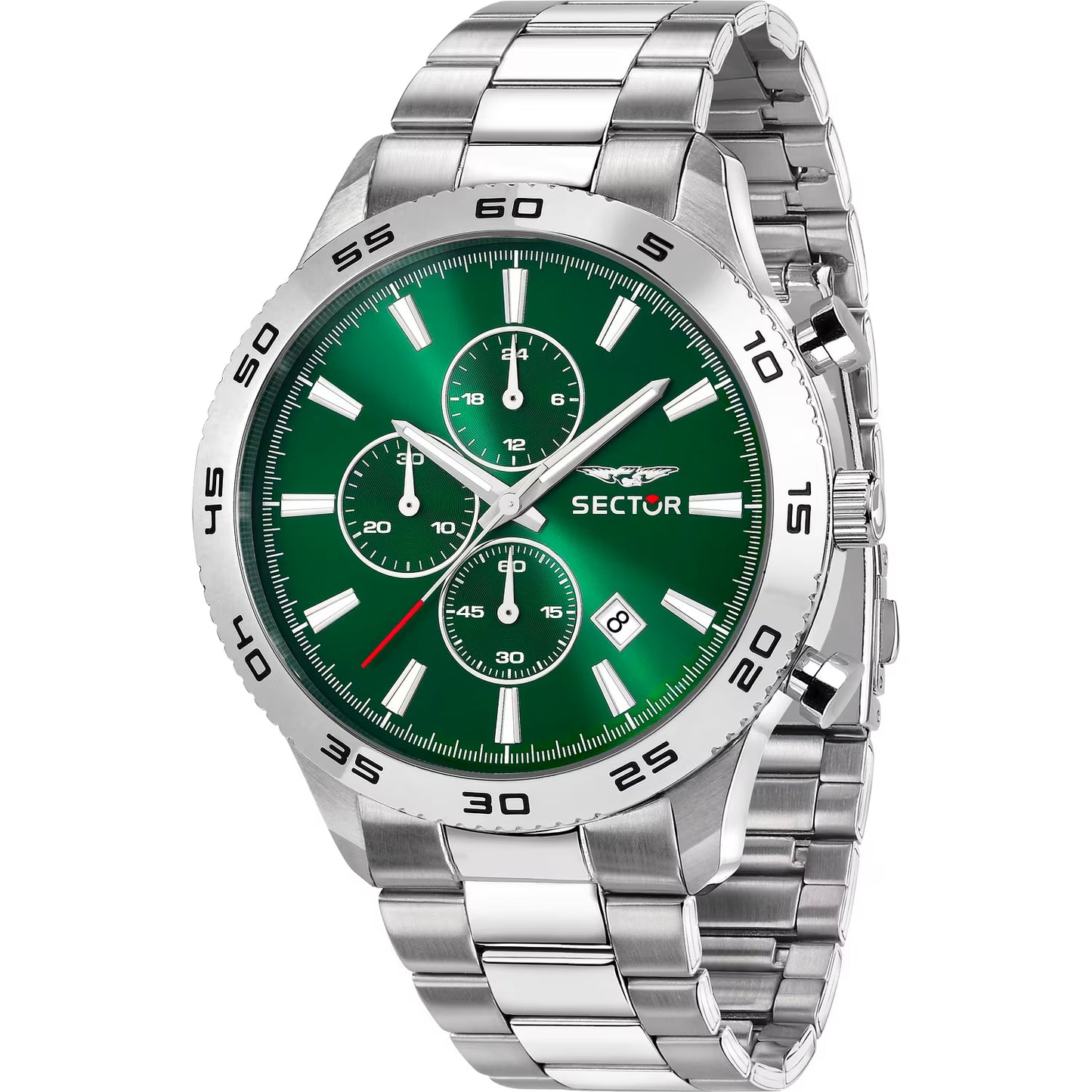 Orologio Sector 270 45 Mm Chrono Acciaio Braccialato Quadrante Verde