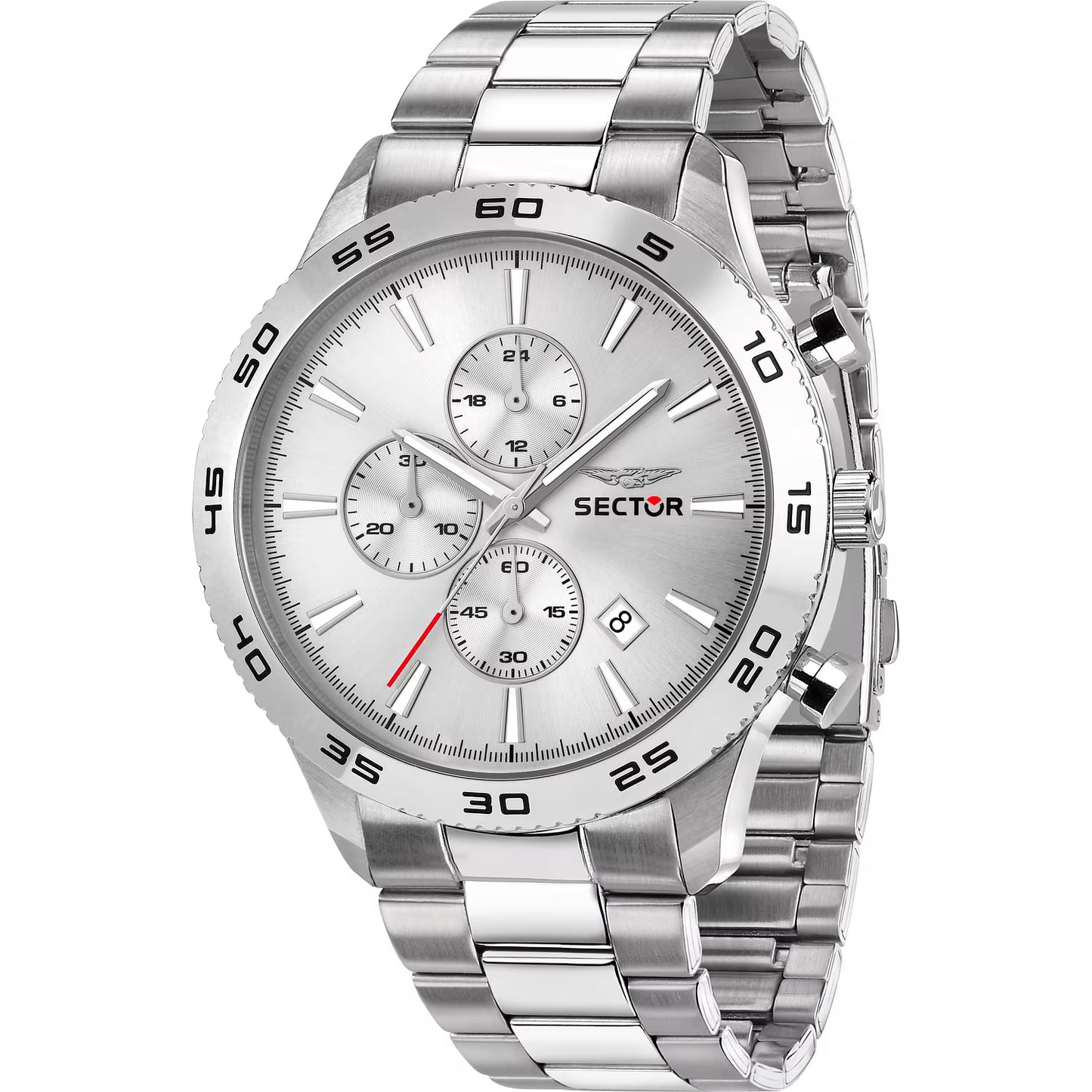 Orologio Sector 270 45 Mm Chrono Acciaio Braccialato Quadrante Bianco/Silver