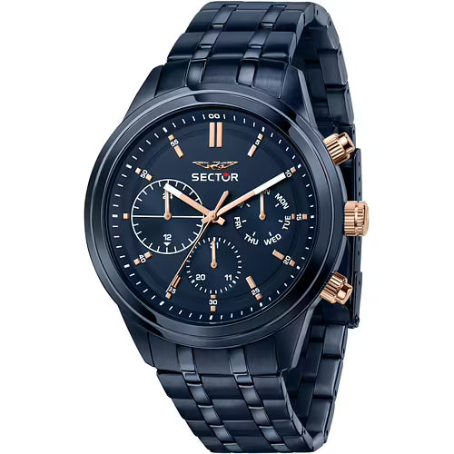 Orologio Sector 670 Multifunzione 45 mm Braccialato Pvd Blu