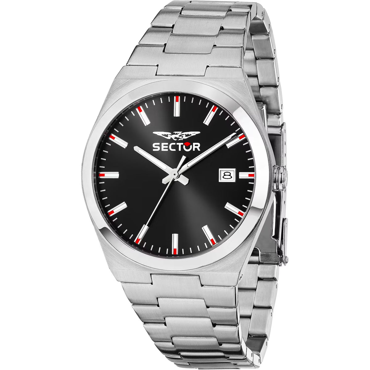 Orologio Sector C300 40 Mm.acciaio Braccialato Satinato Nero