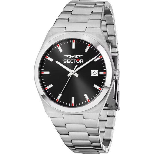 Orologio Sector C300 40 Mm.acciaio Braccialato Satinato Nero