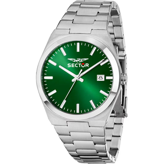 Orologio Sector C300 40 mm Acciaio Braccialato Satinato Verde