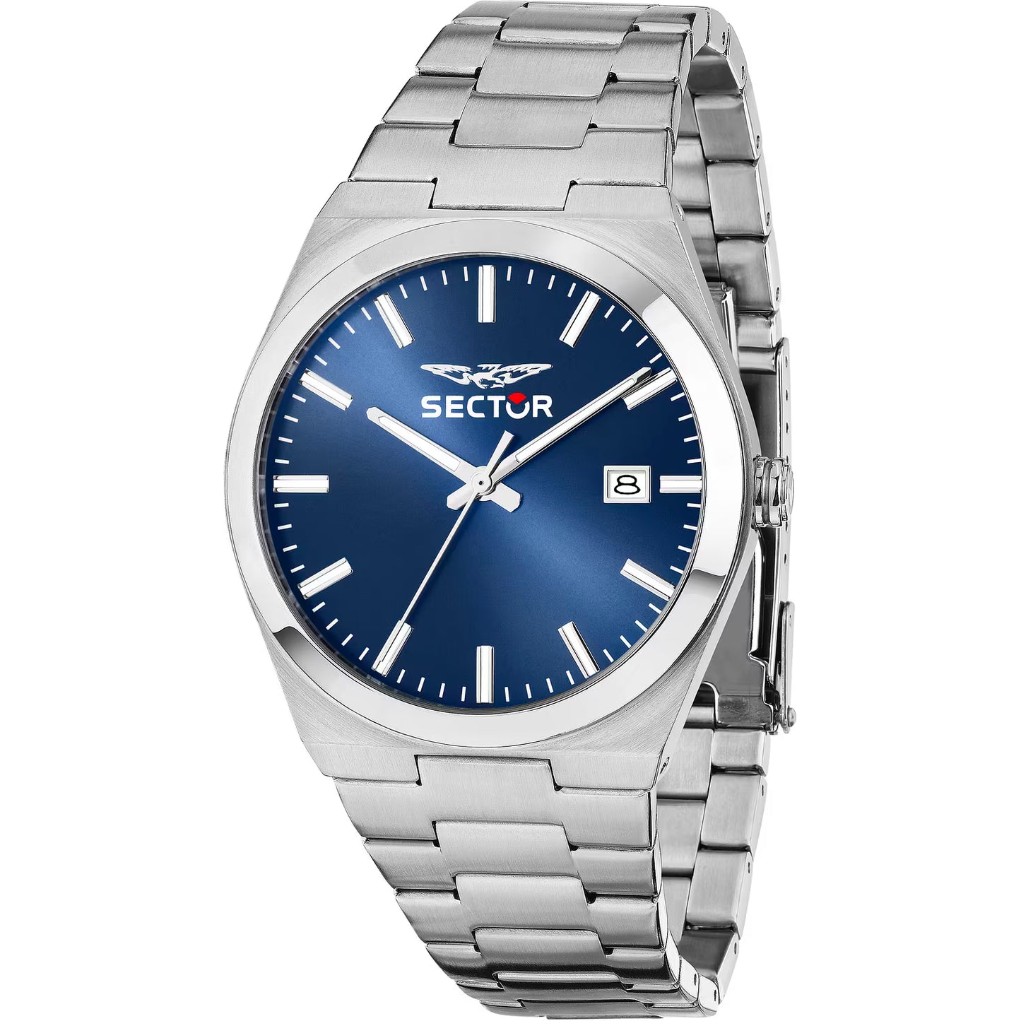 Orologio Sector C300 40 mm Acciaio Braccialato Satinato Blu